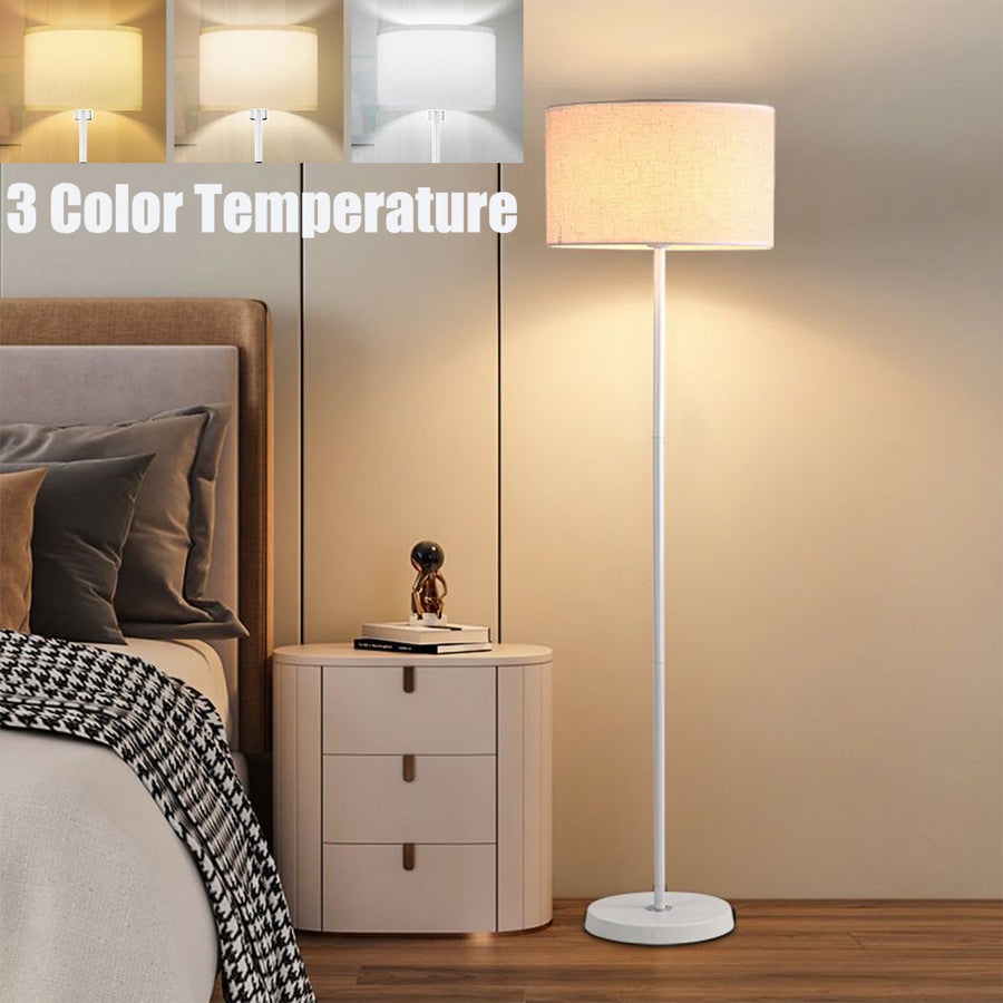 Susuzi 60 inch White Floor Lamp for Bedroom Living Room, Traditional Dimmable Standing Lamps - Bulb Included