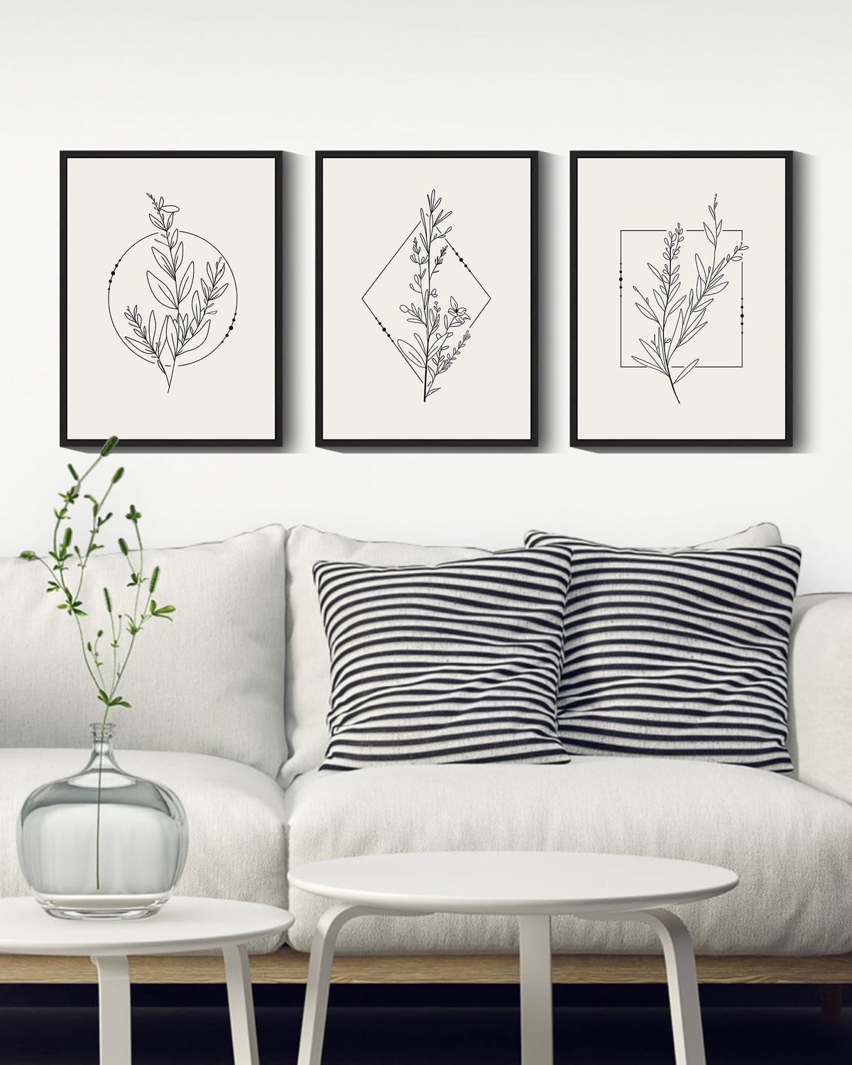 Illumira Vintage Floral Framed Wall Art Prints