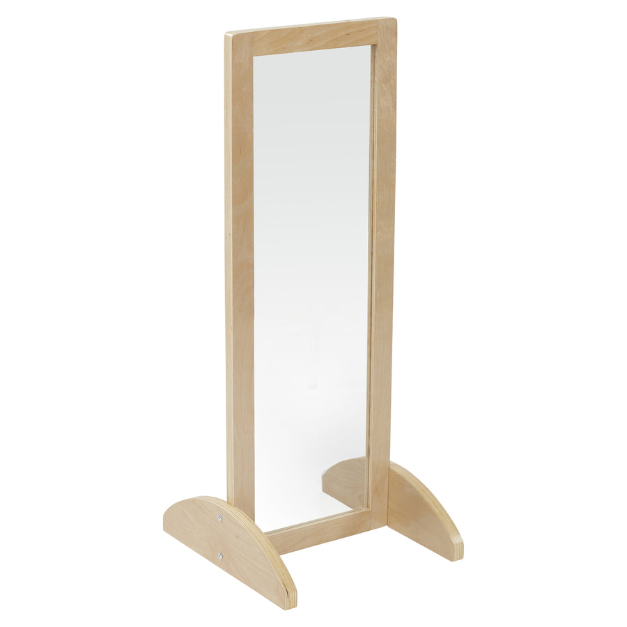 ECR4Kids Toddler Wooden Single-Sided Bi-Directional Mirror, Kids Furniture, Natural