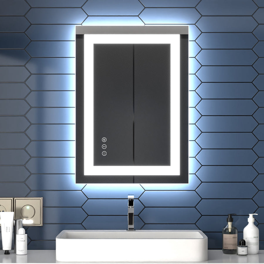 20" x 28" LED Bathroom Light Mirror - Anti Fog Shower Mirror, Dimmable, Dual Lighting Mode, Tempered Glass|Apex