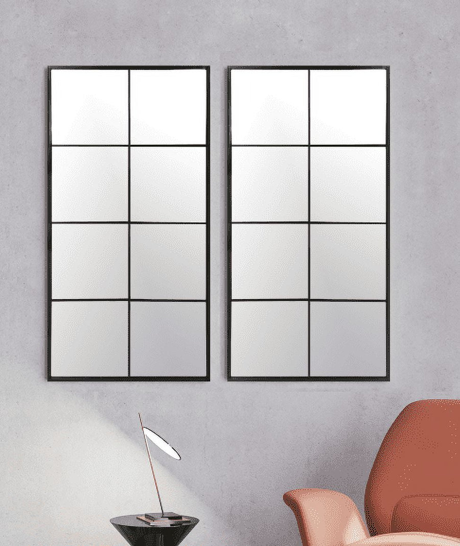 Mainstays 16 in x 32 in Black Framed Wall Mirror, 2-Pack