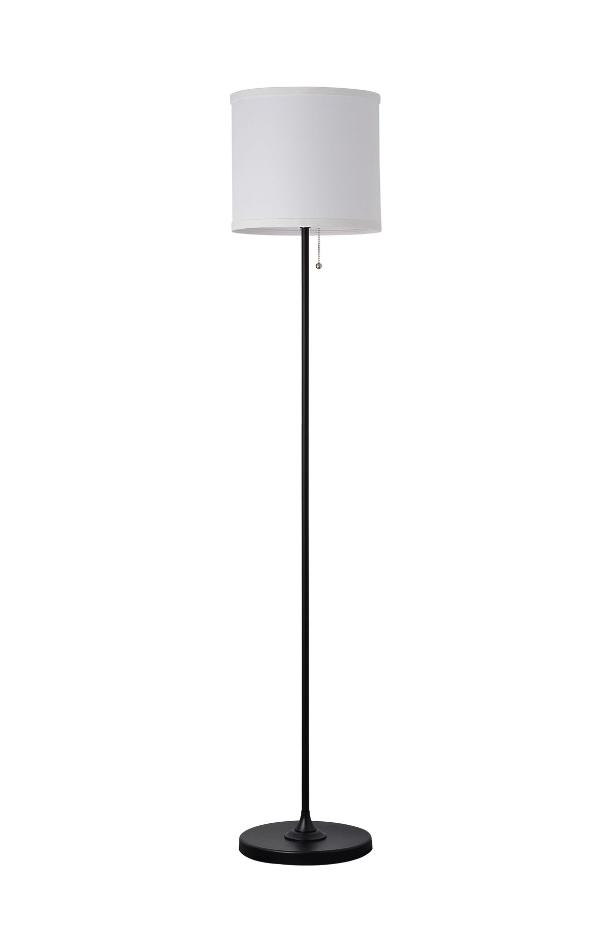 Mainstays 56.5 in Floor Lamp, Black Finish with White Fabric Shade