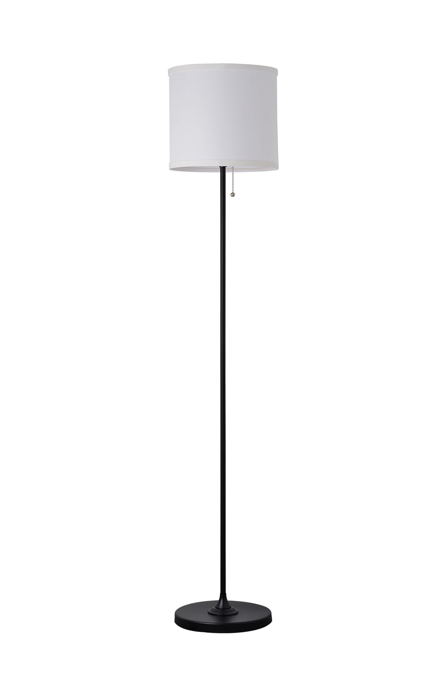 Mainstays 56.5 in Floor Lamp, Black Finish with White Fabric Shade