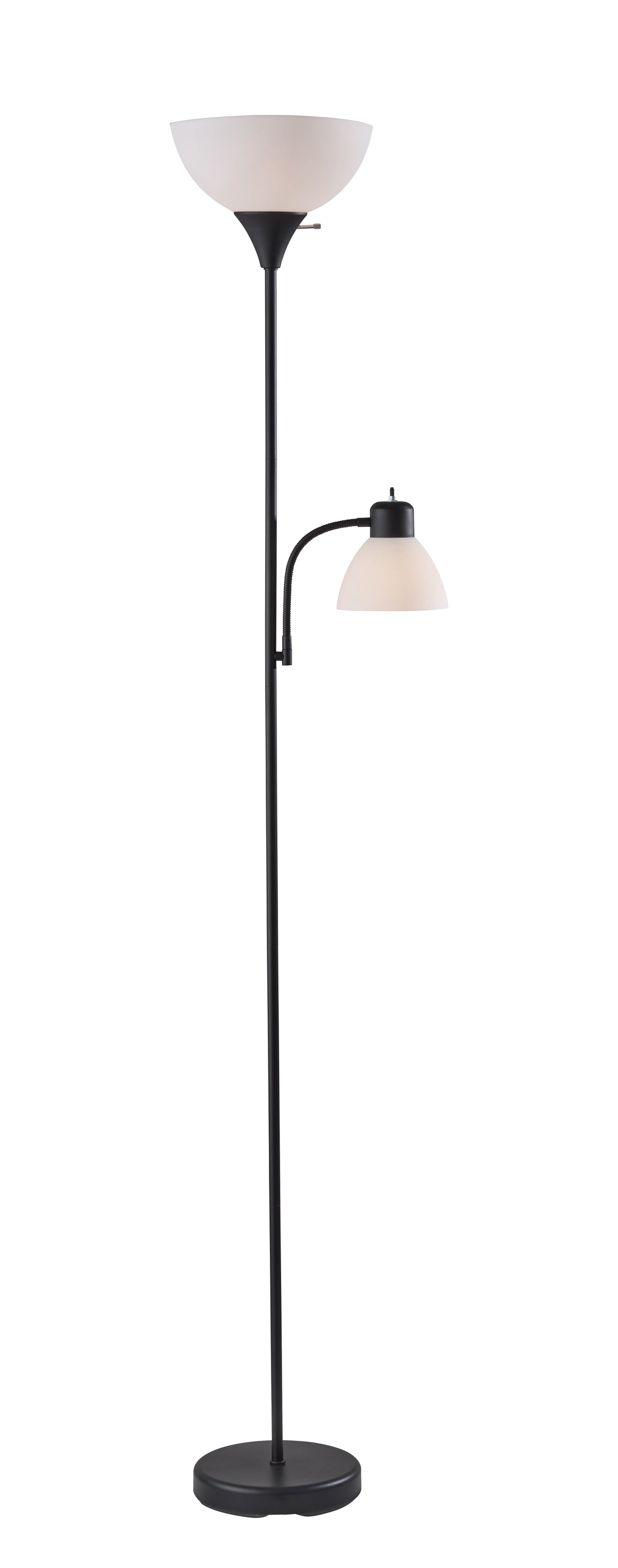 Mainstays 72 in Black Combo Floor Lamp with Adjustable Reading Lamp