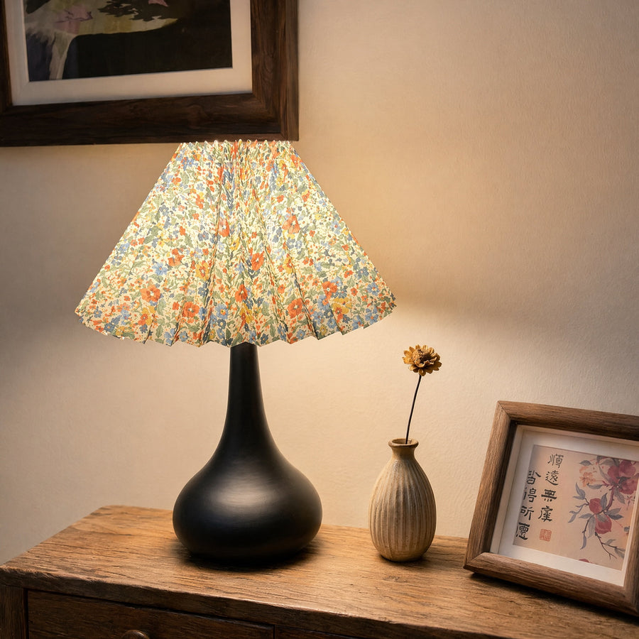MIREENA Modern Nordic Bedside Lamp, USB Powered, Small Fabric Shade for Bedroom, 3 Color LED