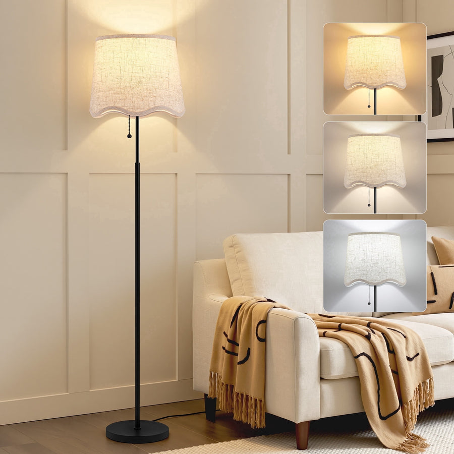 NATYSWAN 60" Adjustable Color Temperature, Modern Tall Lamp for Bedroom, Floor Lamps for Living Room and Bedroom, Standing Lamps with Pull Chain.