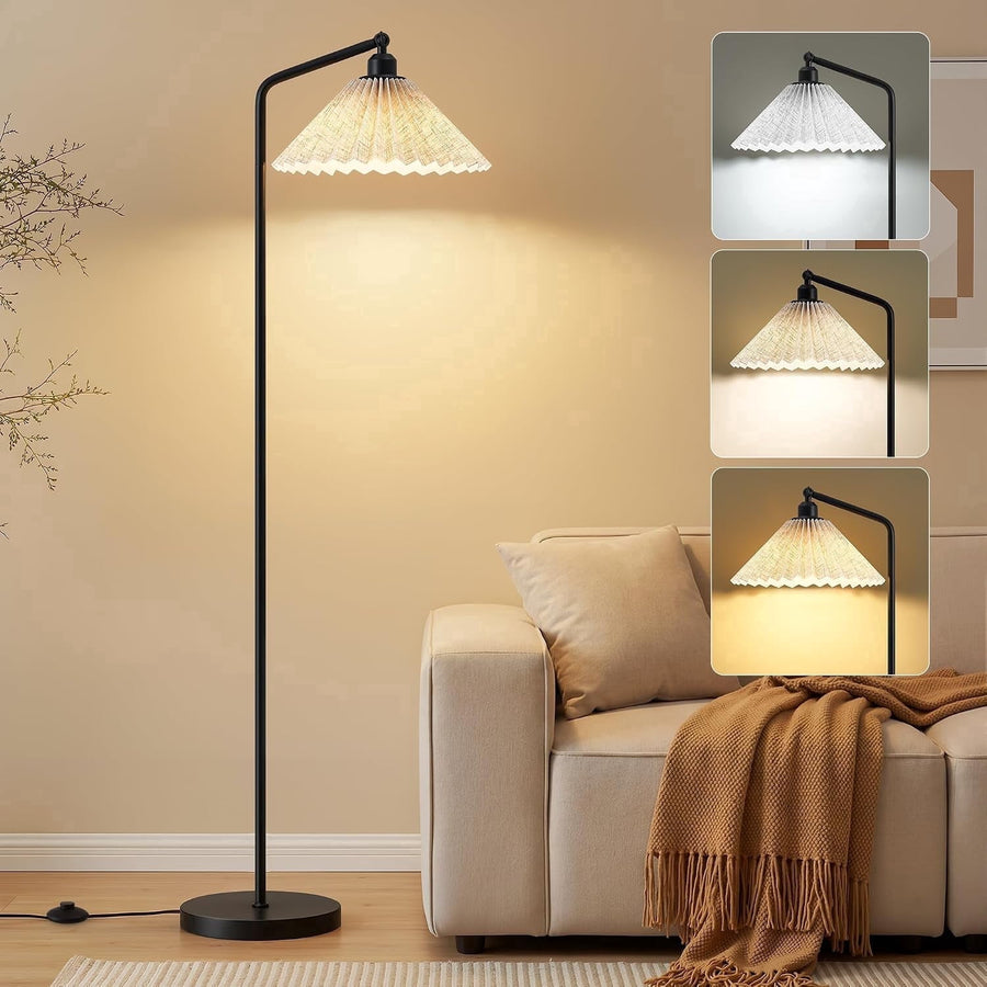 NATYSWAN Floor Lamp for Living Room, 63" Modern Standing Lamp, Adjustable Color Temperature, Foot Switch, Tall Lamp for Living Room Corner, Home Office, Bedroom